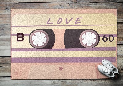 Indoor door mat Retro cassette love