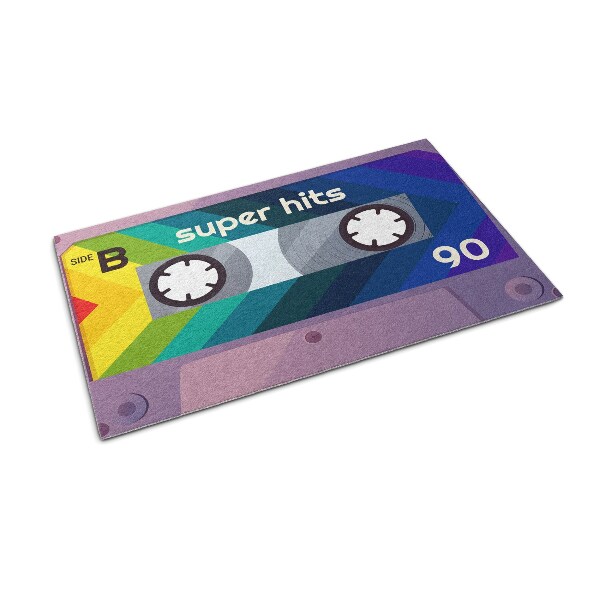 Indoor door mat Retro cassette rainbow super hits