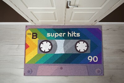 Indoor door mat Retro cassette rainbow super hits