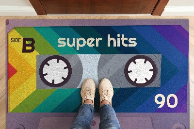 Indoor door mat Retro cassette rainbow super hits