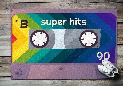 Indoor door mat Retro cassette rainbow super hits