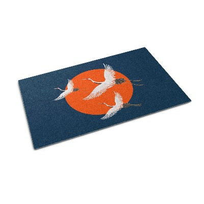 Door mat Japanese crane