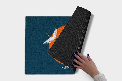 Door mat Japanese crane