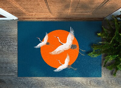 Door mat Japanese crane