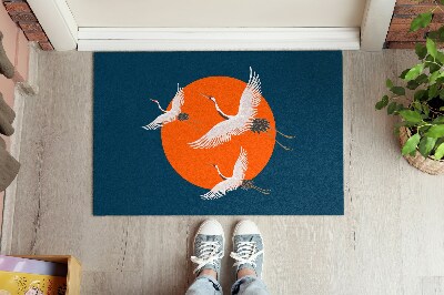 Door mat Japanese crane