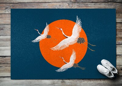 Door mat Japanese crane