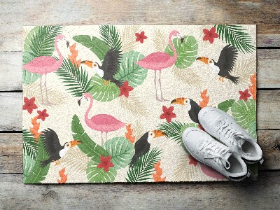 Doormat Flamingo birds