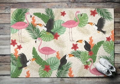 Doormat Flamingo birds