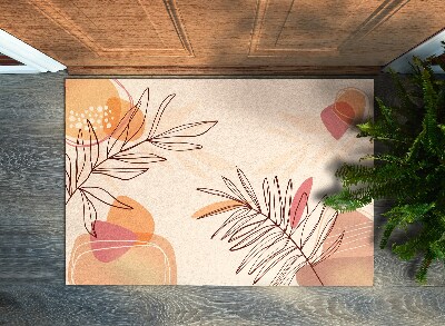 Doormat Geometric leaves