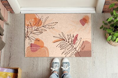 Doormat Geometric leaves