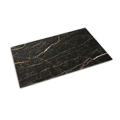 Door mat indoor Black marble