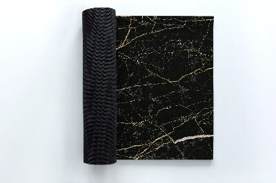 Door mat indoor Black marble