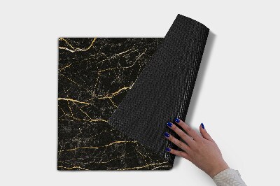 Door mat indoor Black marble