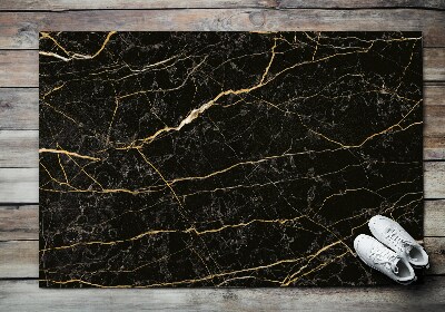 Door mat indoor Black marble