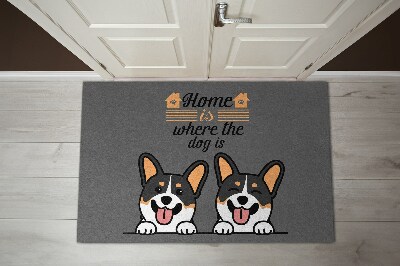 Entry mat Home is where the dog is