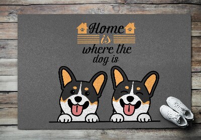 Entry mat Home is where the dog is