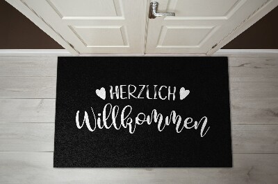 Entry mat Herzlich willkommen