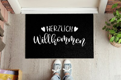 Entry mat Herzlich willkommen