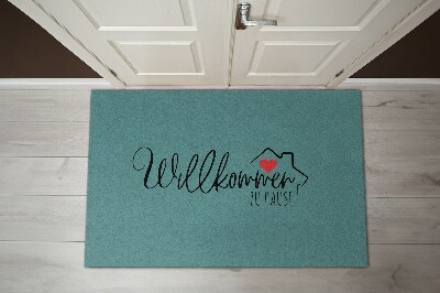 Entry mat Willkommen zu hause