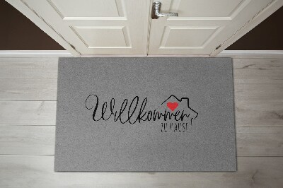 Entry mat Willkommen zu hause