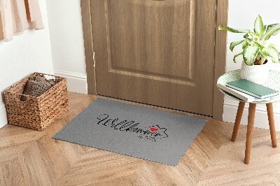 Entry mat Willkommen zu hause