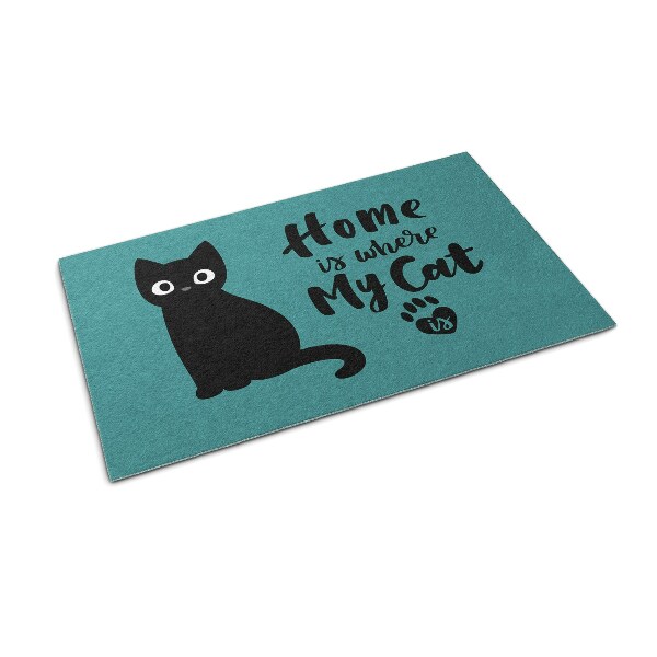 Door mat Home is where my cat is