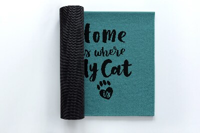 Door mat Home is where my cat is