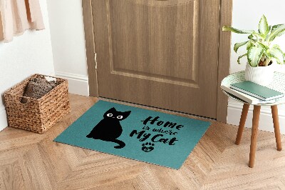 Door mat Home is where my cat is