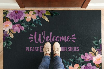 Door mat Welcome please remove your shoes