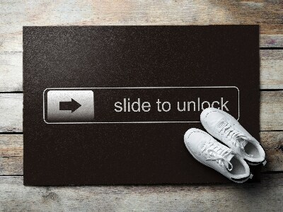 Door mat Slide to unlock