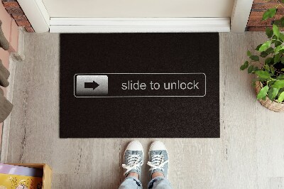 Door mat Slide to unlock