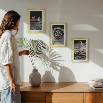 3-piece wall art set Astronauts landing on the moon photos