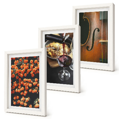 Photo frame wall Vintage romantic flowers wine and violin