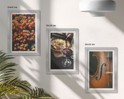 Photo frame wall Vintage romantic flowers wine and violin