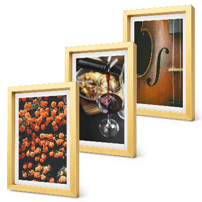 Photo frame wall Vintage romantic flowers wine and violin