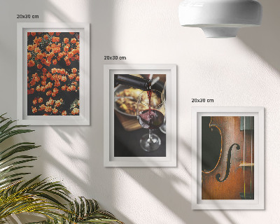 Photo frame wall Vintage romantic flowers wine and violin