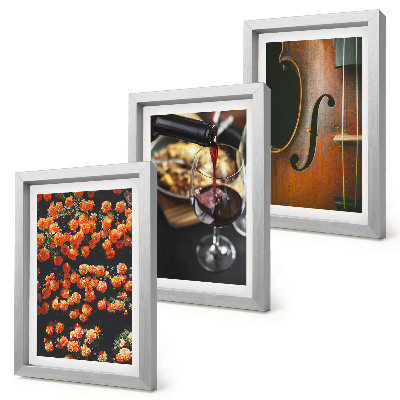 Photo frame wall Vintage romantic flowers wine and violin
