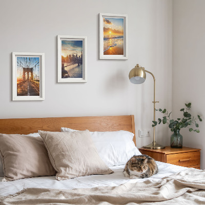 Photo frame wall Bridges and sunsets in the urban landscape