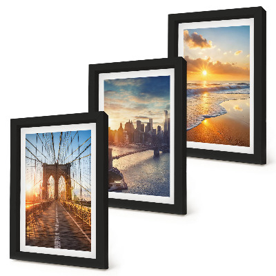 Photo frame wall Bridges and sunsets in the urban landscape