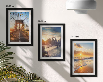 Photo frame wall Bridges and sunsets in the urban landscape
