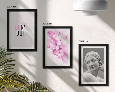 Framed triptych Watercolor abstraction inspiring slogan ancient sculpture