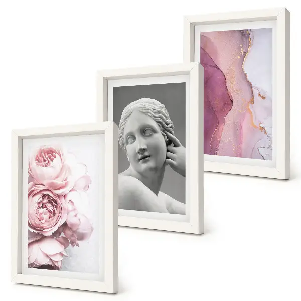 3-piece abstract peony woman sculpture wall art set romantic floral inspired wall decorations