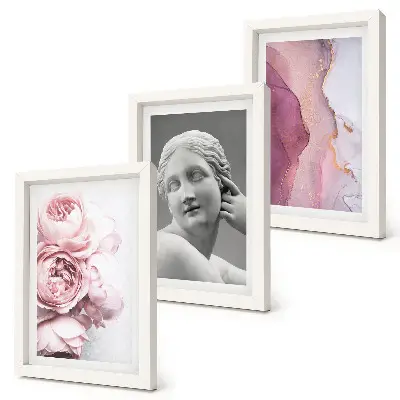 3-piece abstract peony woman sculpture wall art set romantic floral inspired wall decorations