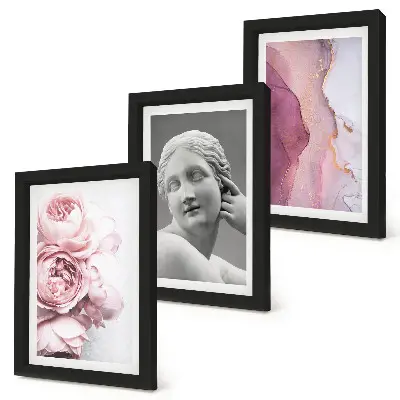 3-piece abstract peony woman sculpture wall art set romantic floral inspired wall decorations
