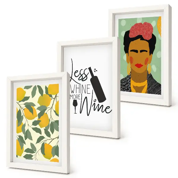 Frida Kahlo portrait art print on a wine bottle and lemon design