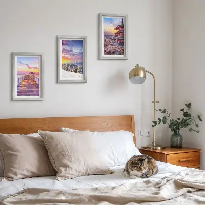 3-piece romantic landscape wall art set with picturesque skies