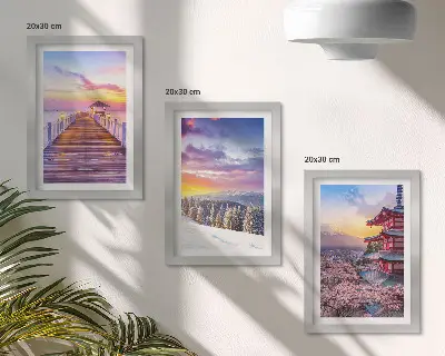 3-piece romantic landscape wall art set with picturesque skies
