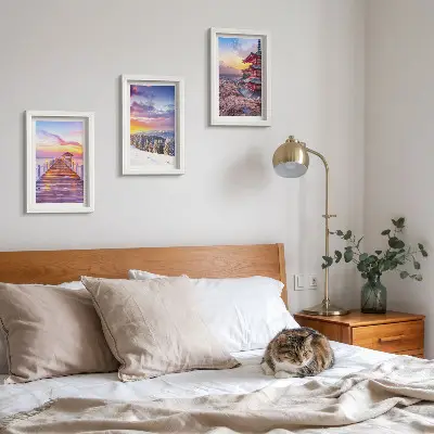3-piece romantic landscape wall art set with picturesque skies