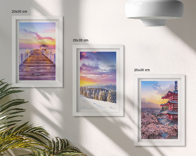 3-piece wall art set Romantic landscapes with picturesque skies