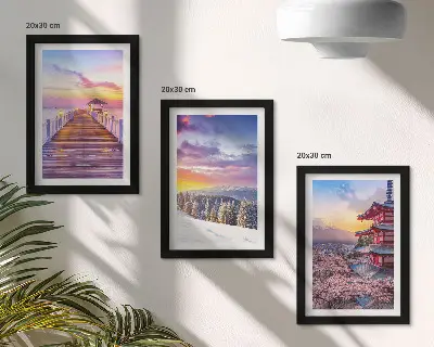 3-piece romantic landscape wall art set with picturesque skies